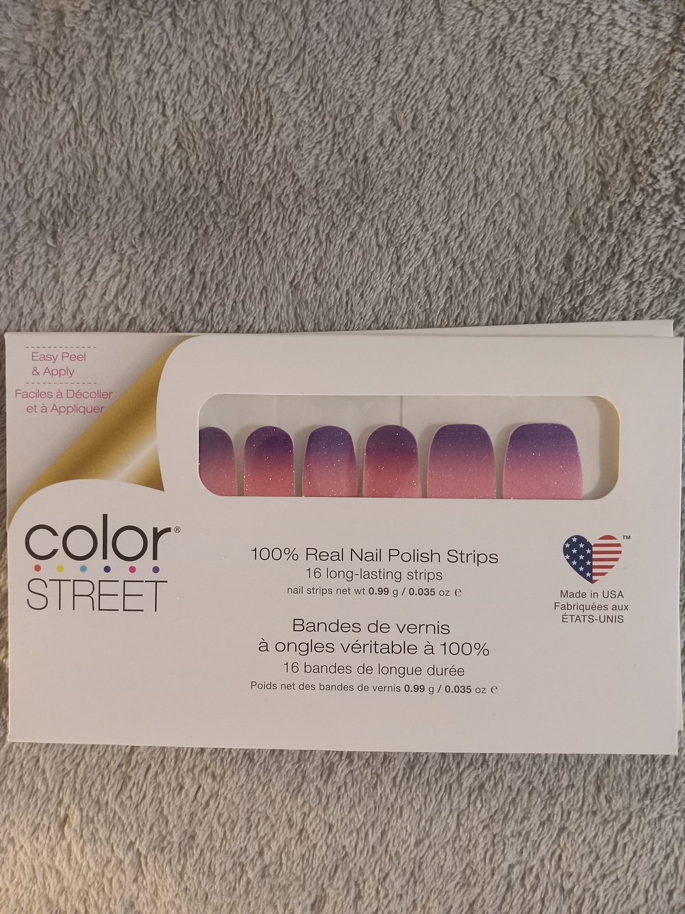 Color Street 'Til the Glitter End' Pink to Purple Glitter Nail Strips